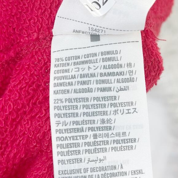 A&F Women's Logo Red Crop  Long Sleeve Pullover Sweatshirt Size Medium - Picture 4 of 4